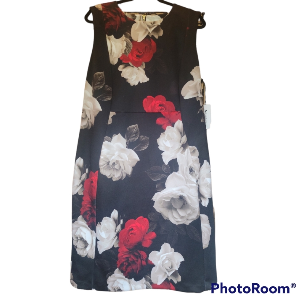 Calvin Klein, Dressbarn, Black, Floral, 20W, NWT